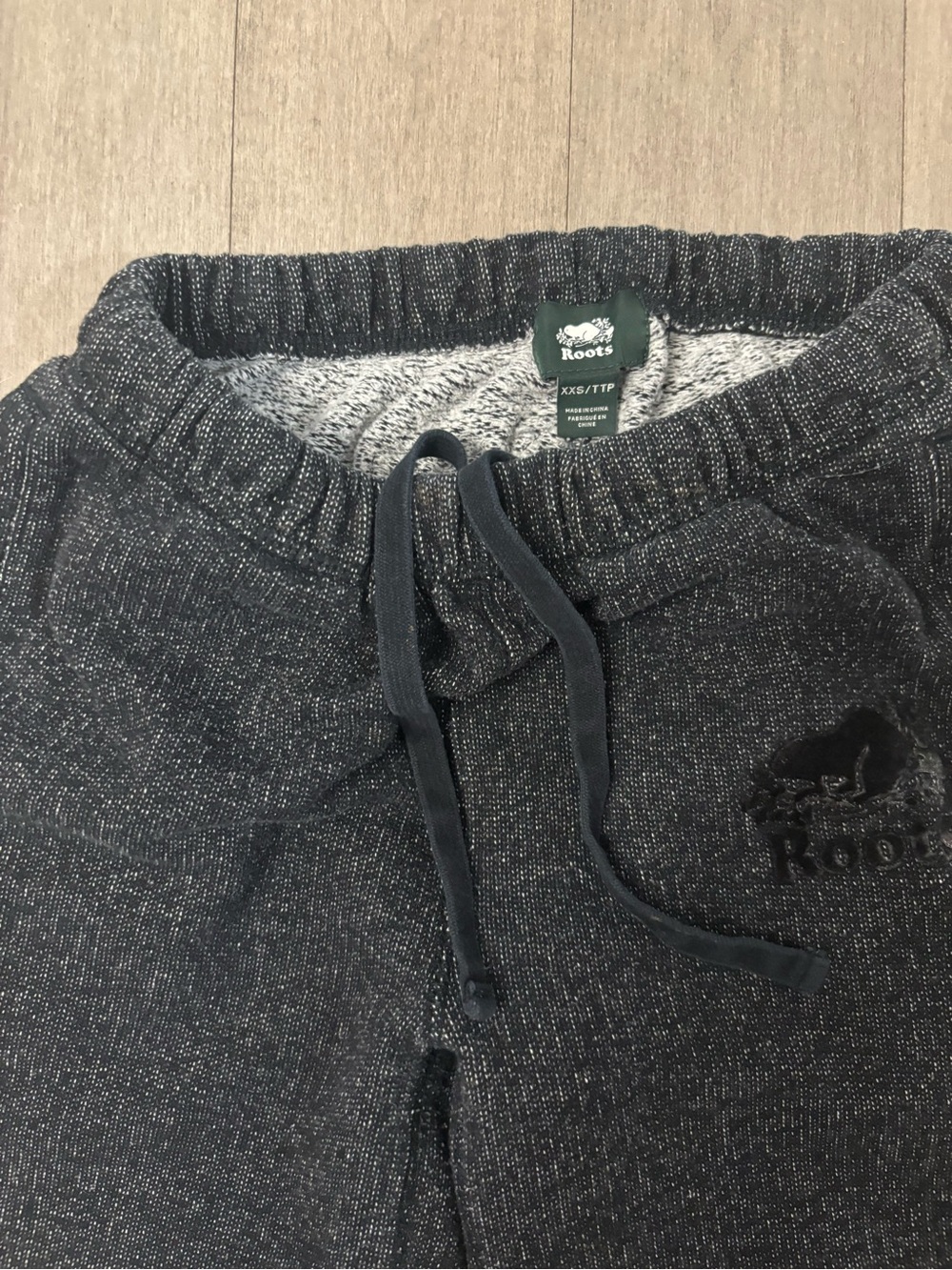 Roots Black Speckled Drawstring Joggers for Women - Picture 8 of 11